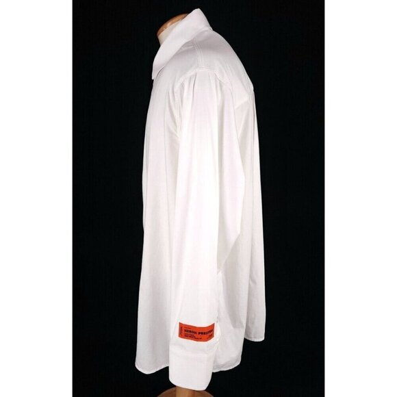 Heron Preston Cotton Twill Poplin Shirt M Mens White - Picture 4 of 16